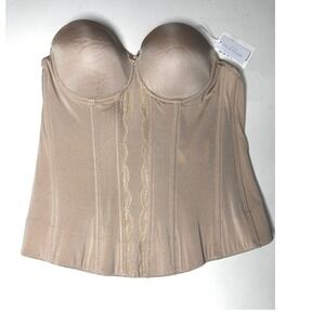 Galina Signature Size 38B Davids Bridal Nude Strapless Bustier Corset Nude NWT